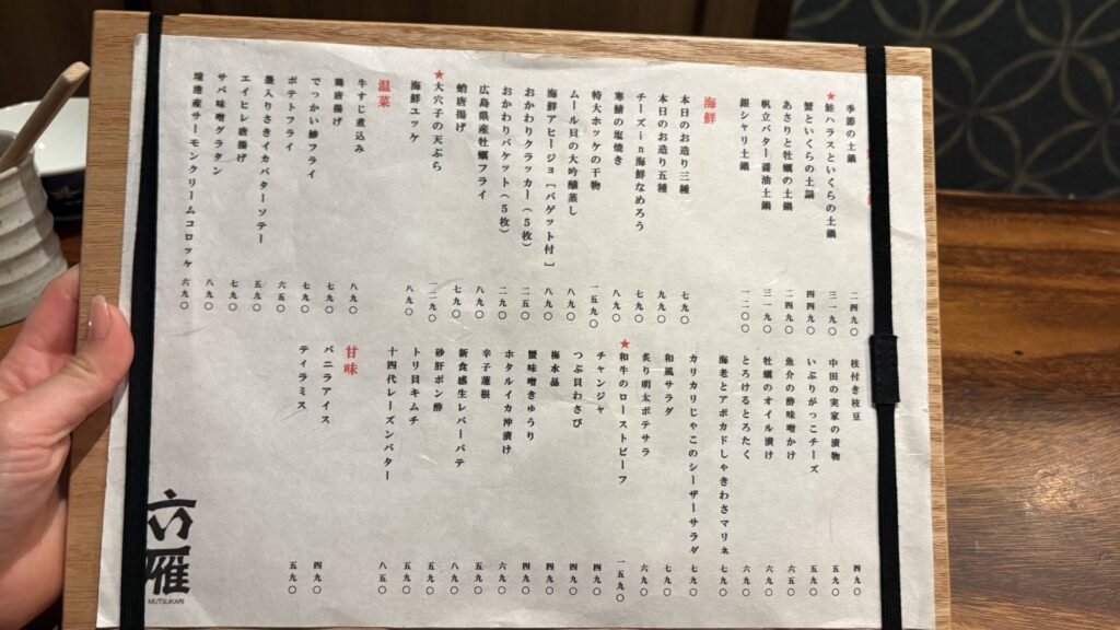 メニュー表