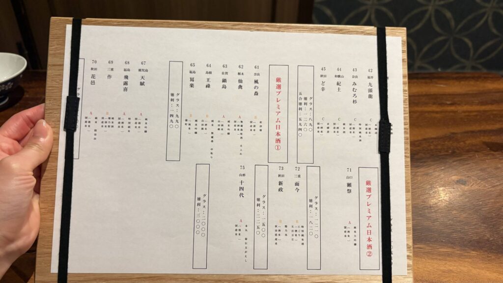 メニュー表